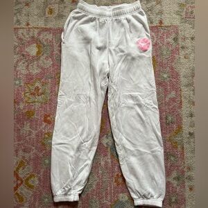 VS Pink Originals White Sweatpants